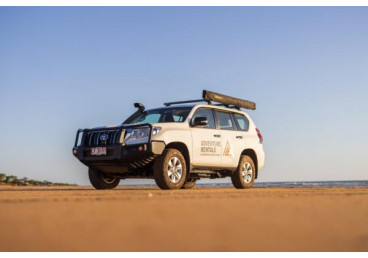 Toyota Prado Landcruiser GXL. Includes:
Limited kilometres
Free additional driver (aged 25+)
24-hour Roadside Assist
50L car fridge
Table and 2 chairs
180° ECO Side Shade Awning, ropes & pegs
150L Fuel Tank
1 spare tyre & 4WD Recovery kit
Under bonnet air compressor
Fire extinguisher
First aid kit
