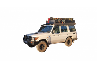 4WD Toyota LandCruiser Wagon can accomodate up to 5 people, comes equipped with a comfy tagalong tent and rooftop tent